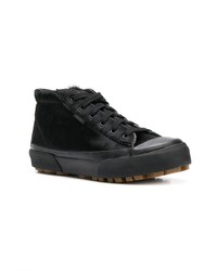 Baskets montantes en cuir noires Vans