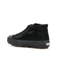 Baskets montantes en cuir noires Vans