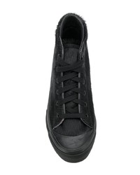 Baskets montantes en cuir noires Vans