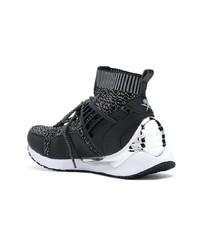 Baskets montantes en cuir noires Plein Sport