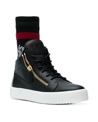 Baskets montantes en cuir noires Giuseppe Zanotti Design