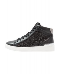 Baskets montantes en cuir noires Anna Field