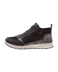 Baskets montantes en cuir noires ara