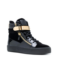 Baskets montantes en cuir noires Giuseppe Zanotti Design