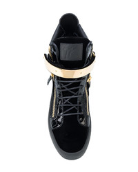 Baskets montantes en cuir noires Giuseppe Zanotti Design