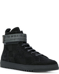 Baskets montantes en cuir noires Off-White