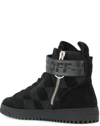 Baskets montantes en cuir noires Off-White