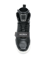 Baskets montantes en cuir noires Balmain