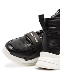 Baskets montantes en cuir noires Balmain