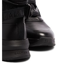 Baskets montantes en cuir noires Balmain