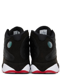 Baskets montantes en cuir noires NIKE JORDAN