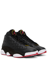 Baskets montantes en cuir noires NIKE JORDAN