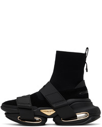 Baskets montantes en cuir noires Balmain