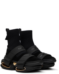 Baskets montantes en cuir noires Balmain