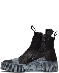 Baskets montantes en cuir noires Boris Bidjan Saberi