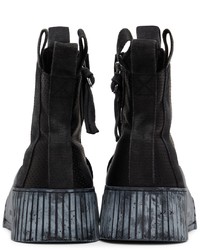 Baskets montantes en cuir noires Boris Bidjan Saberi