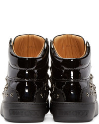 Baskets montantes en cuir noires Jimmy Choo