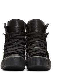 Baskets montantes en cuir noires Boris Bidjan Saberi