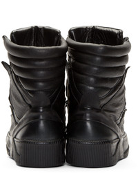 Baskets montantes en cuir noires Boris Bidjan Saberi