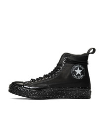 Baskets montantes en cuir noires Converse