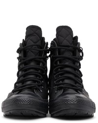 Baskets montantes en cuir noires Converse