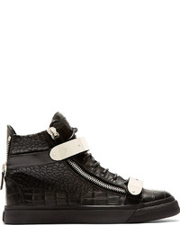 Baskets montantes en cuir noires Giuseppe Zanotti