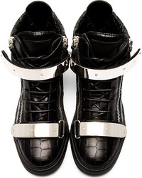 Baskets montantes en cuir noires Giuseppe Zanotti