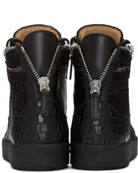 Baskets montantes en cuir noires Giuseppe Zanotti