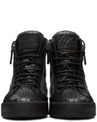 Baskets montantes en cuir noires Giuseppe Zanotti