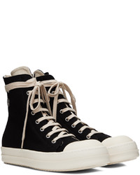 Baskets montantes en cuir noires Rick Owens DRKSHDW