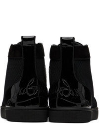 Baskets montantes en cuir noires Christian Louboutin