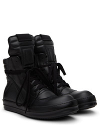 Baskets montantes en cuir noires Rick Owens