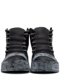 Baskets montantes en cuir noires Boris Bidjan Saberi