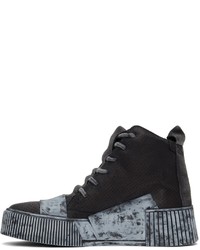 Baskets montantes en cuir noires Boris Bidjan Saberi