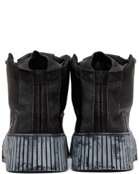 Baskets montantes en cuir noires Boris Bidjan Saberi