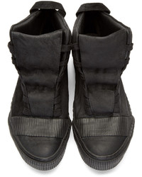 Baskets montantes en cuir noires Boris Bidjan Saberi