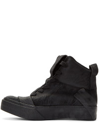 Baskets montantes en cuir noires Boris Bidjan Saberi