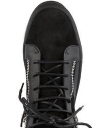 Baskets montantes en cuir noires Giuseppe Zanotti Design