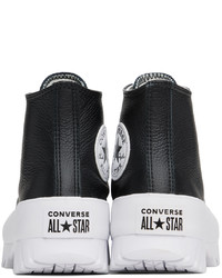 Baskets montantes en cuir noires Converse