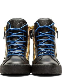 Baskets montantes en cuir noires Giuseppe Zanotti