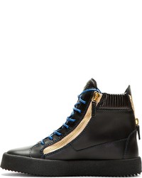 Baskets montantes en cuir noires Giuseppe Zanotti