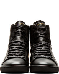 Baskets montantes en cuir noires Saint Laurent