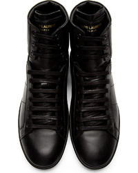 Baskets montantes en cuir noires Saint Laurent