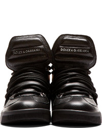 Baskets montantes en cuir noires Dolce & Gabbana