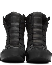 Baskets montantes en cuir noires Boris Bidjan Saberi