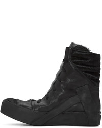 Baskets montantes en cuir noires Boris Bidjan Saberi