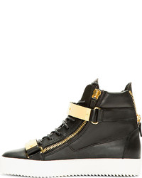 Baskets montantes en cuir noires Giuseppe Zanotti