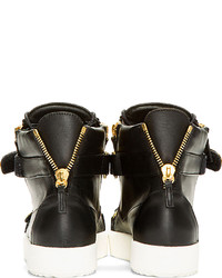 Baskets montantes en cuir noires Giuseppe Zanotti