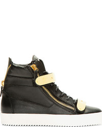 Baskets montantes en cuir noires Giuseppe Zanotti