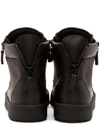 Baskets montantes en cuir noires Giuseppe Zanotti